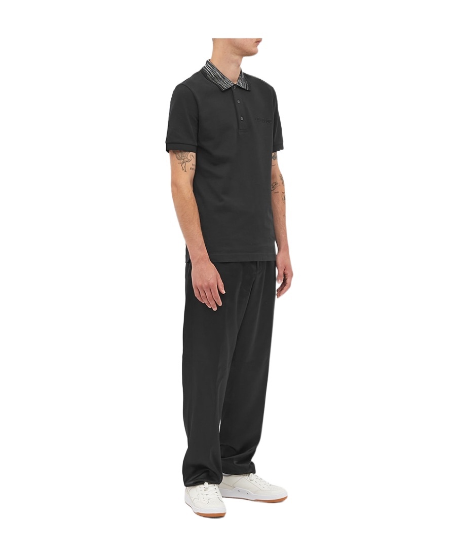 Missoni Logo Short-sleeved Polo Shirt In Black