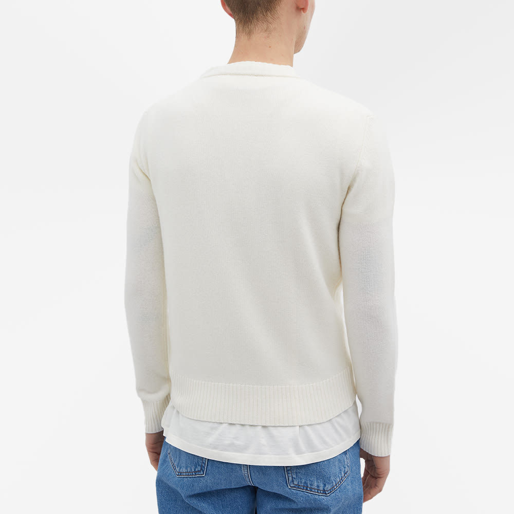 Shop Ami Alexandre Mattiussi Long-sleeve Merino-wool Jumper In White