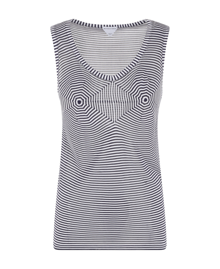 Bottega Veneta Striped Sleeveless Top In White