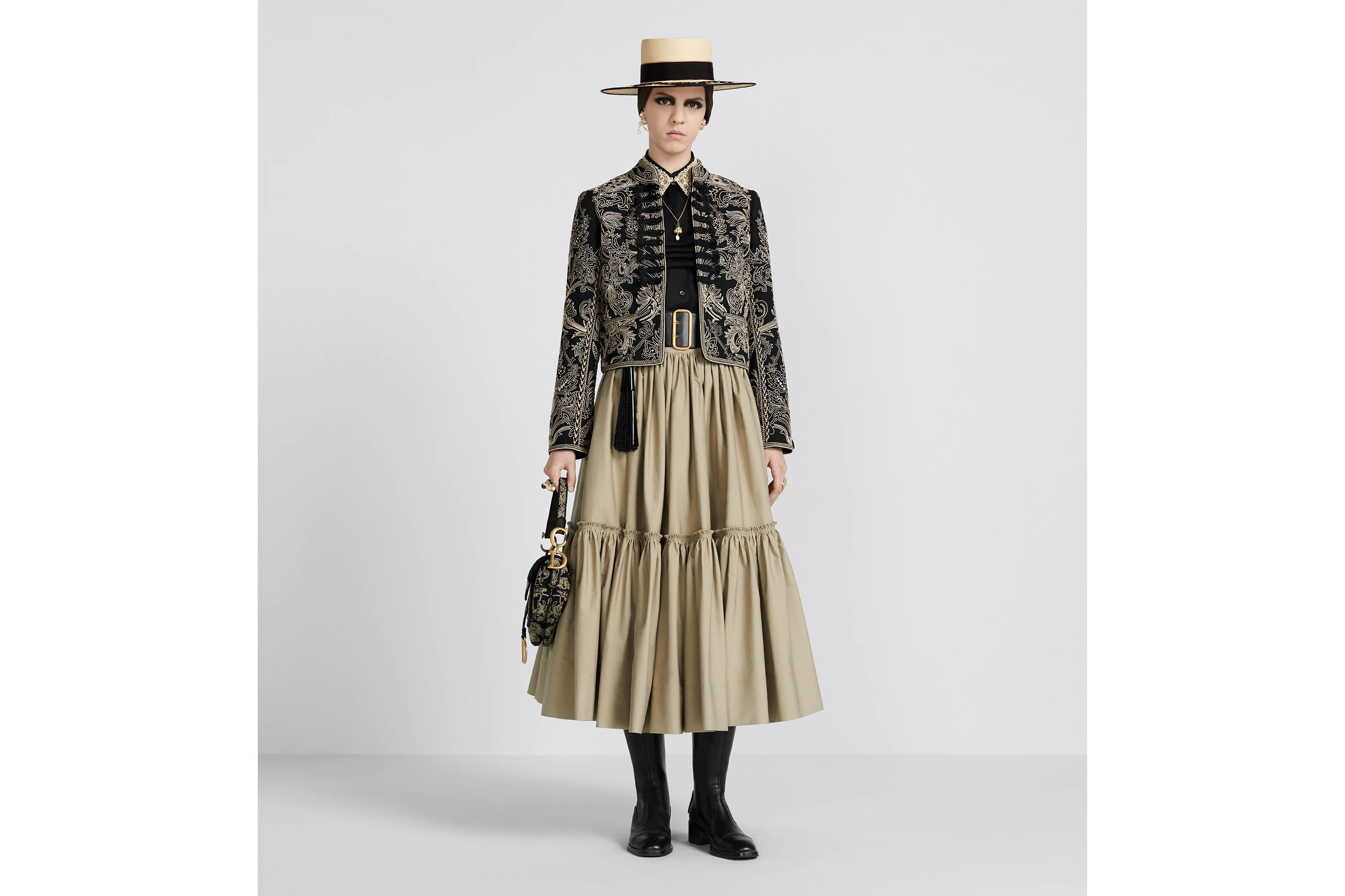 Dior Flared Skirt In Nude