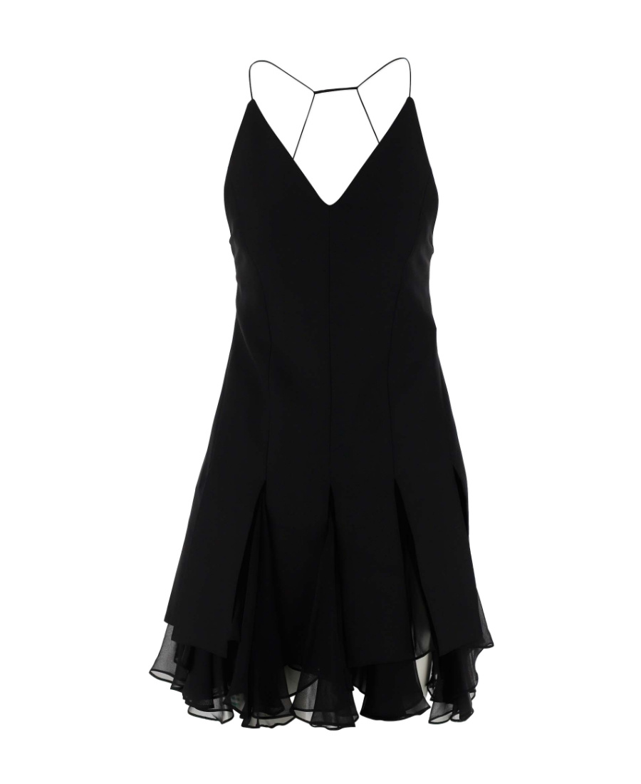 Khaite Teagan Wool-blend Pleated Minidress In Black
