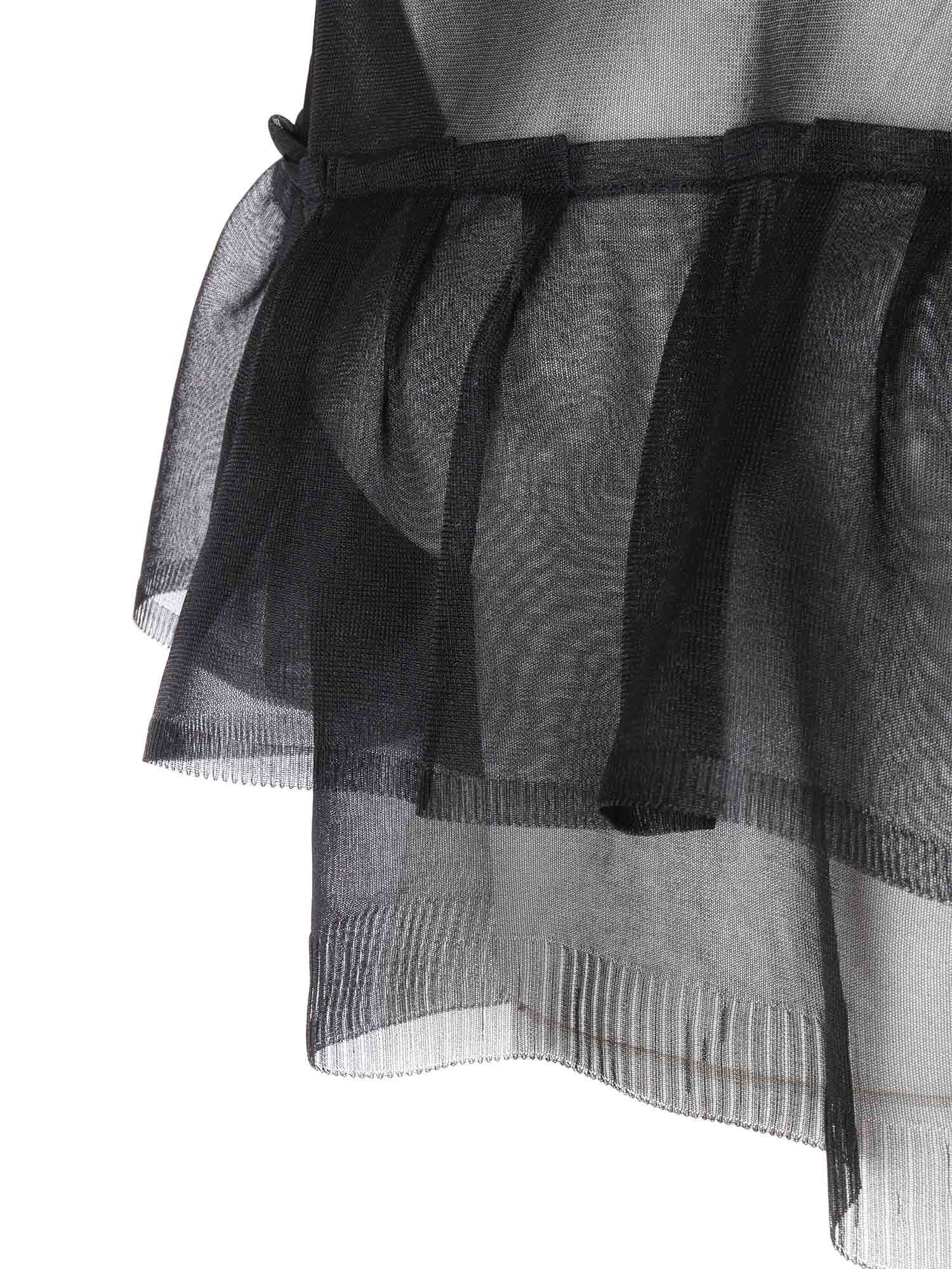 Philosophy Di Lorenzo Serafini Sheer Black Top With Ruffle Detail In Black