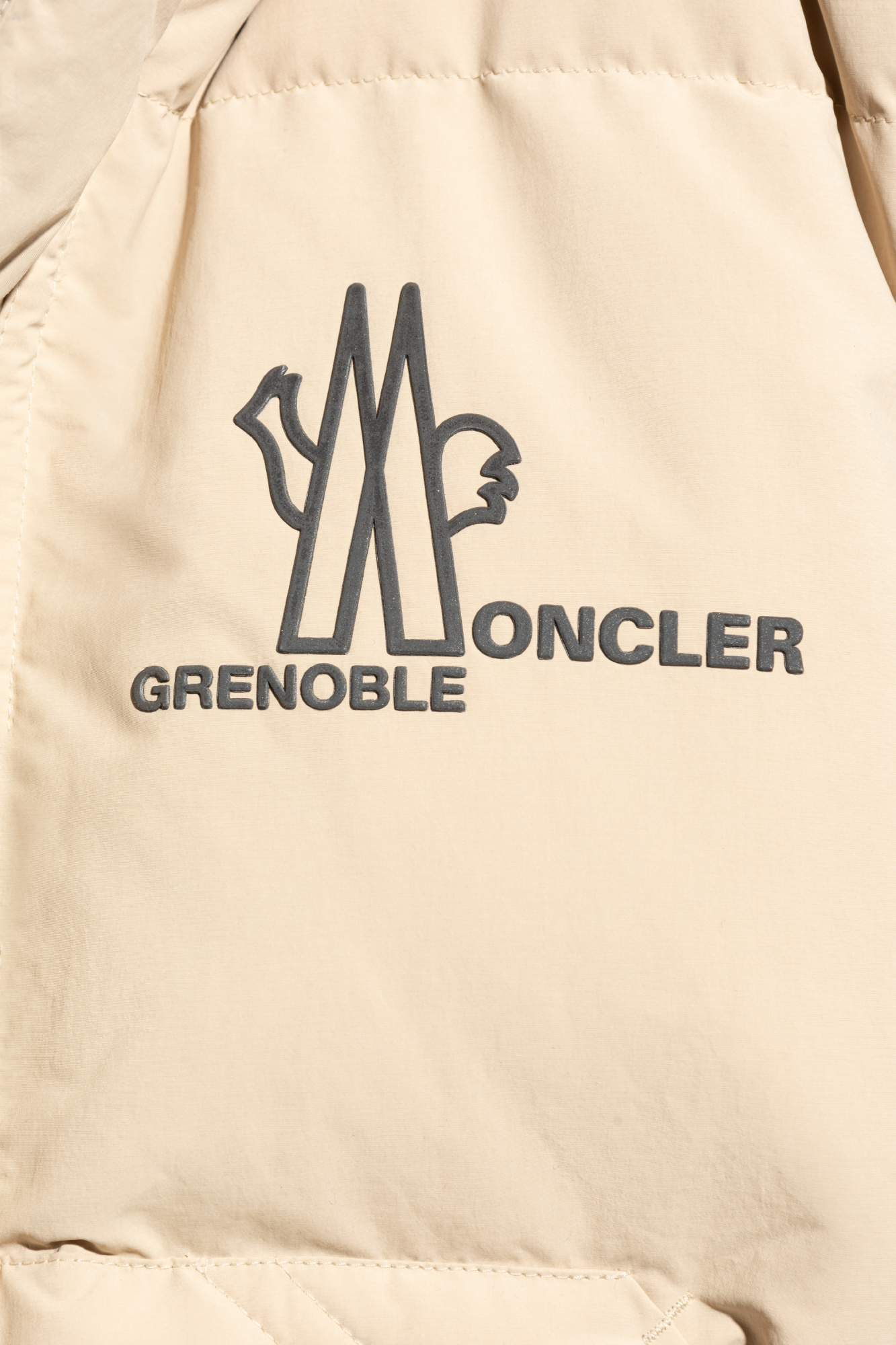 Moncler Logo-print Padded Gilet In Nude