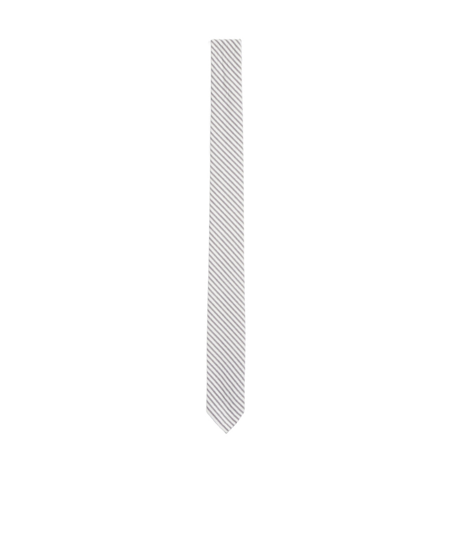 Thom Browne Classic Seersucker Tie In White
