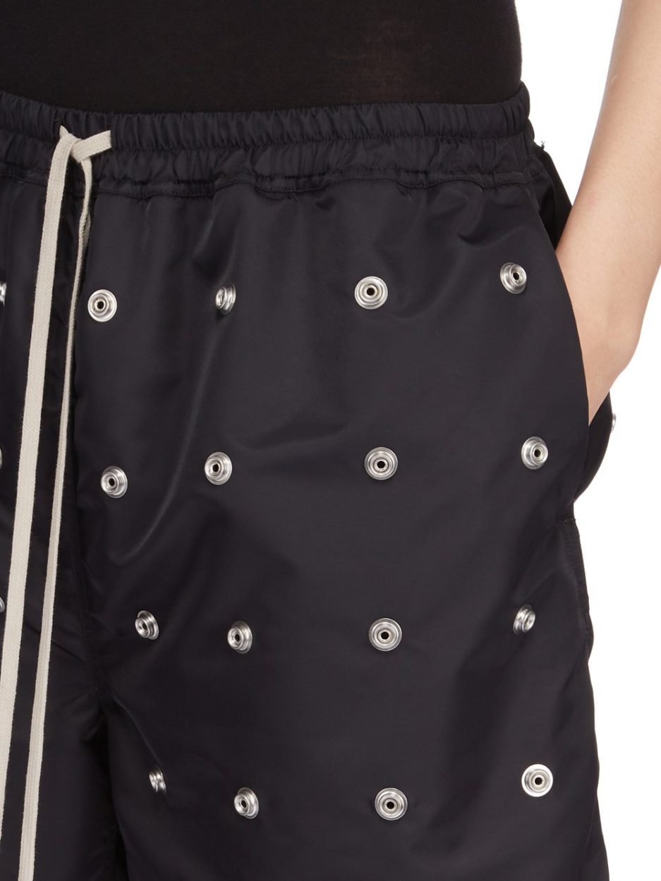 Shop Rick Owens Drkshdw Eyelet-detail Wide-leg Shorts In Black