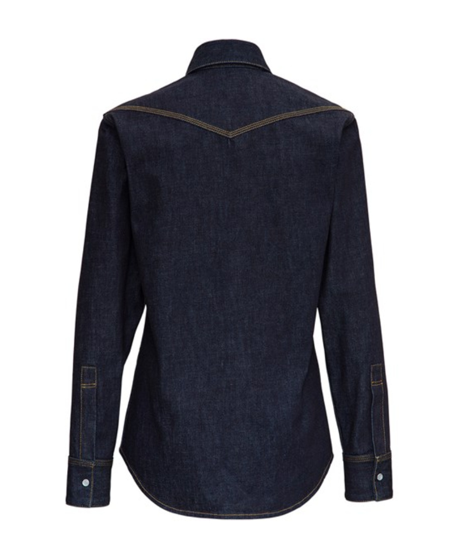 Bottega Veneta Welt-pocket Denim Shirt In Black