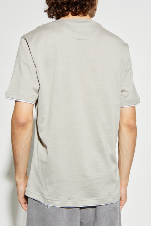 Eleventy Beige Crew Neck T-shirt In White