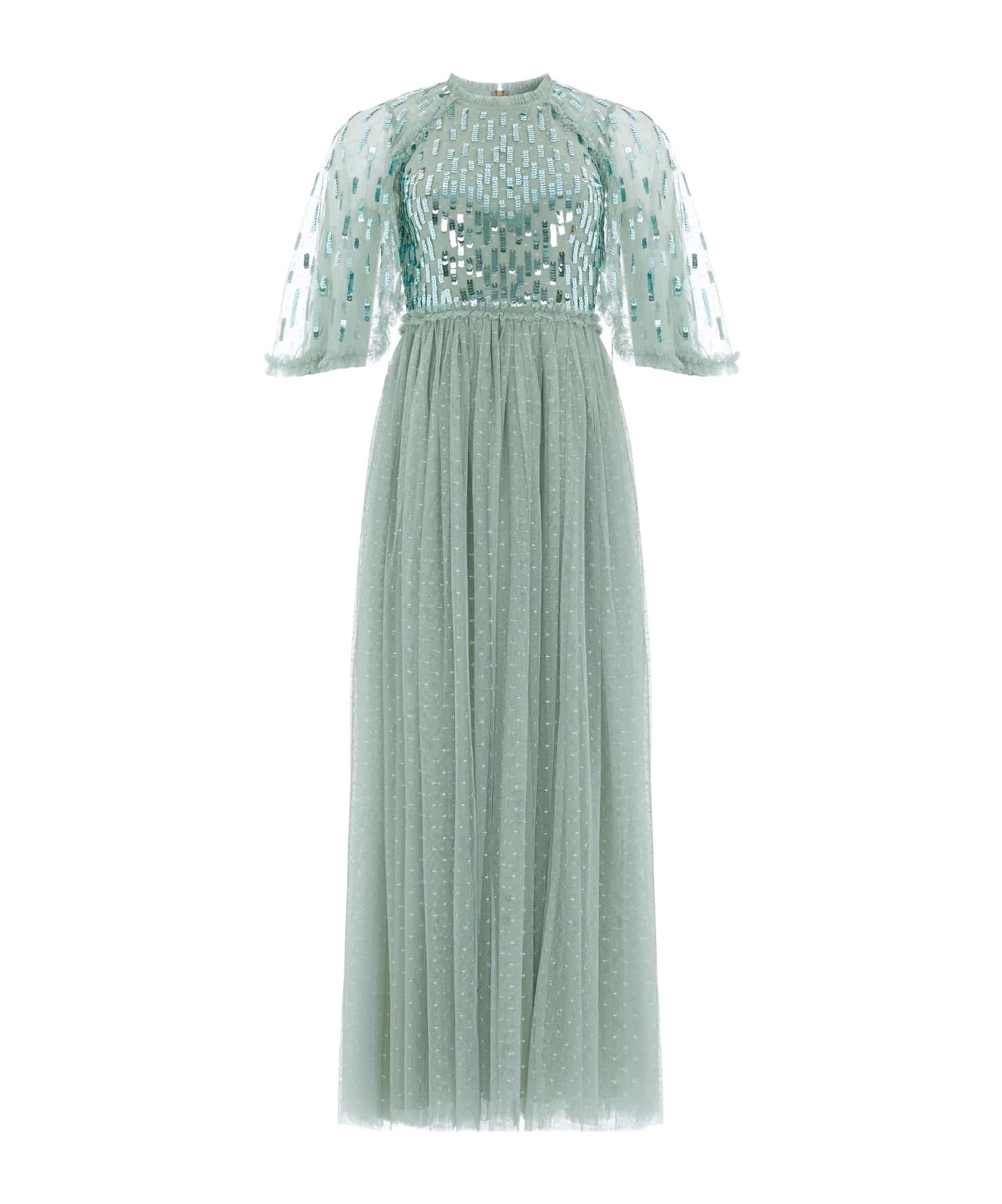 Needle & Thread Sequined Short-sleeved Dress In Green
