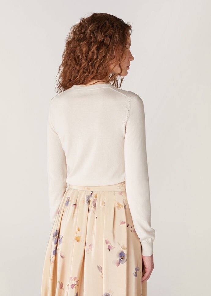 Loro Piana Girocollo Parksville Cashmere Sweater In White