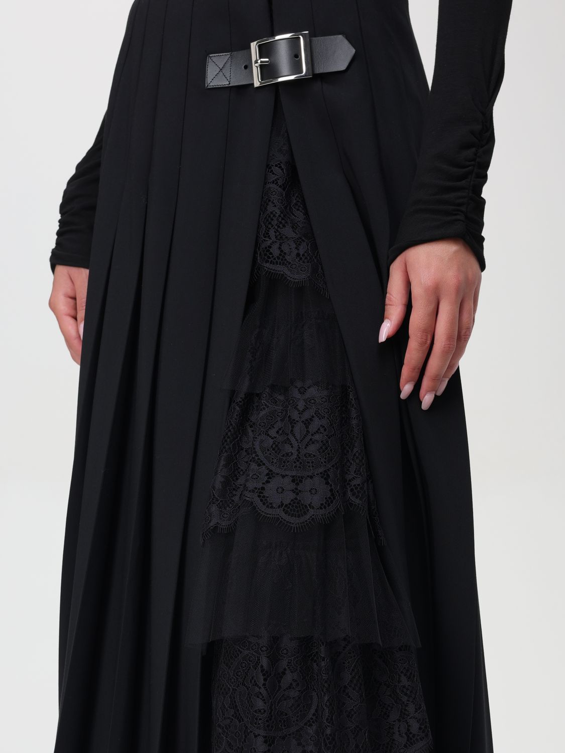 Ermanno Scervino Pleated Maxi Skirt With High Waist In Black
