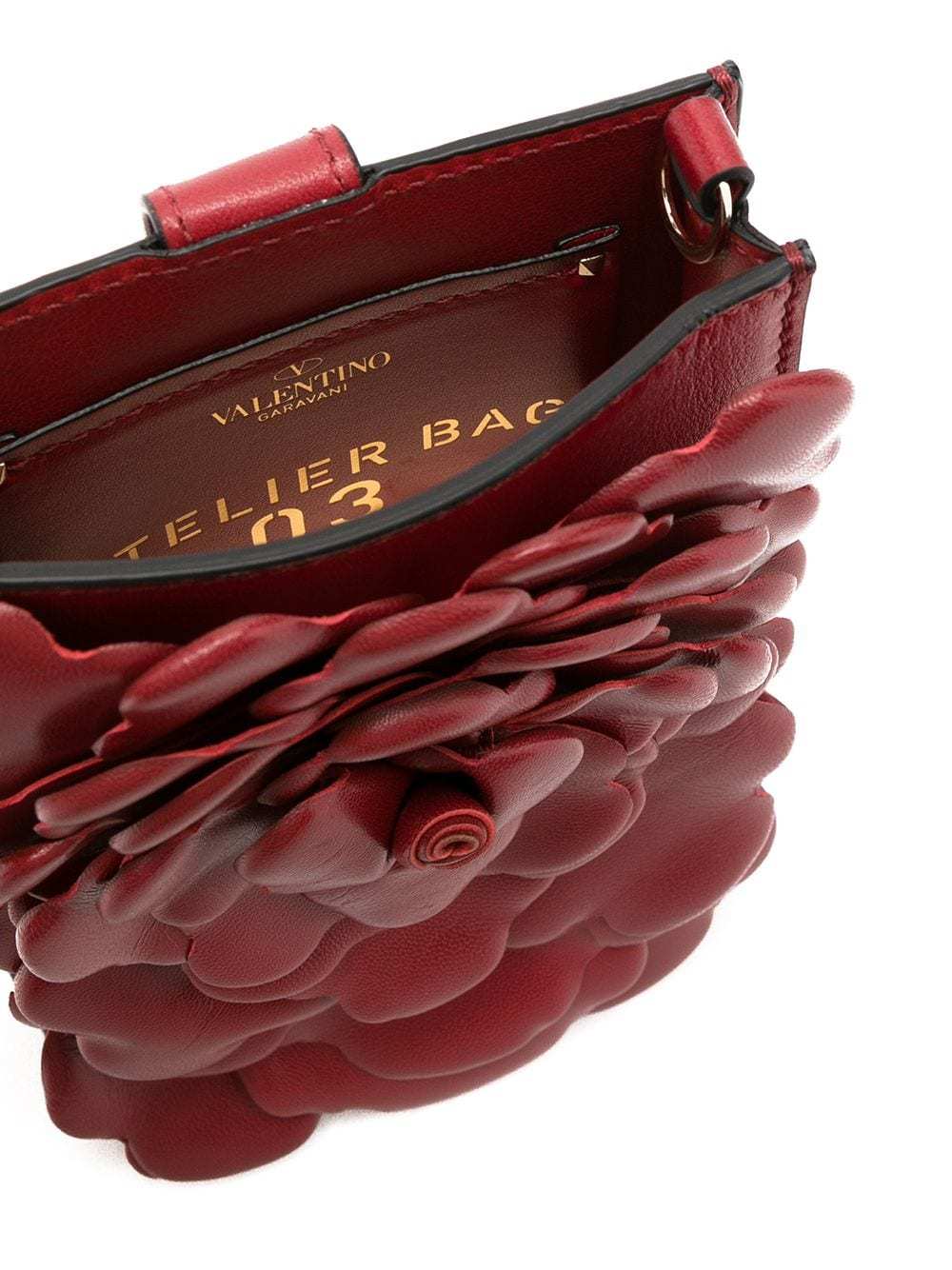 Valentino 03 Rose Edition Atelier Bag In Red
