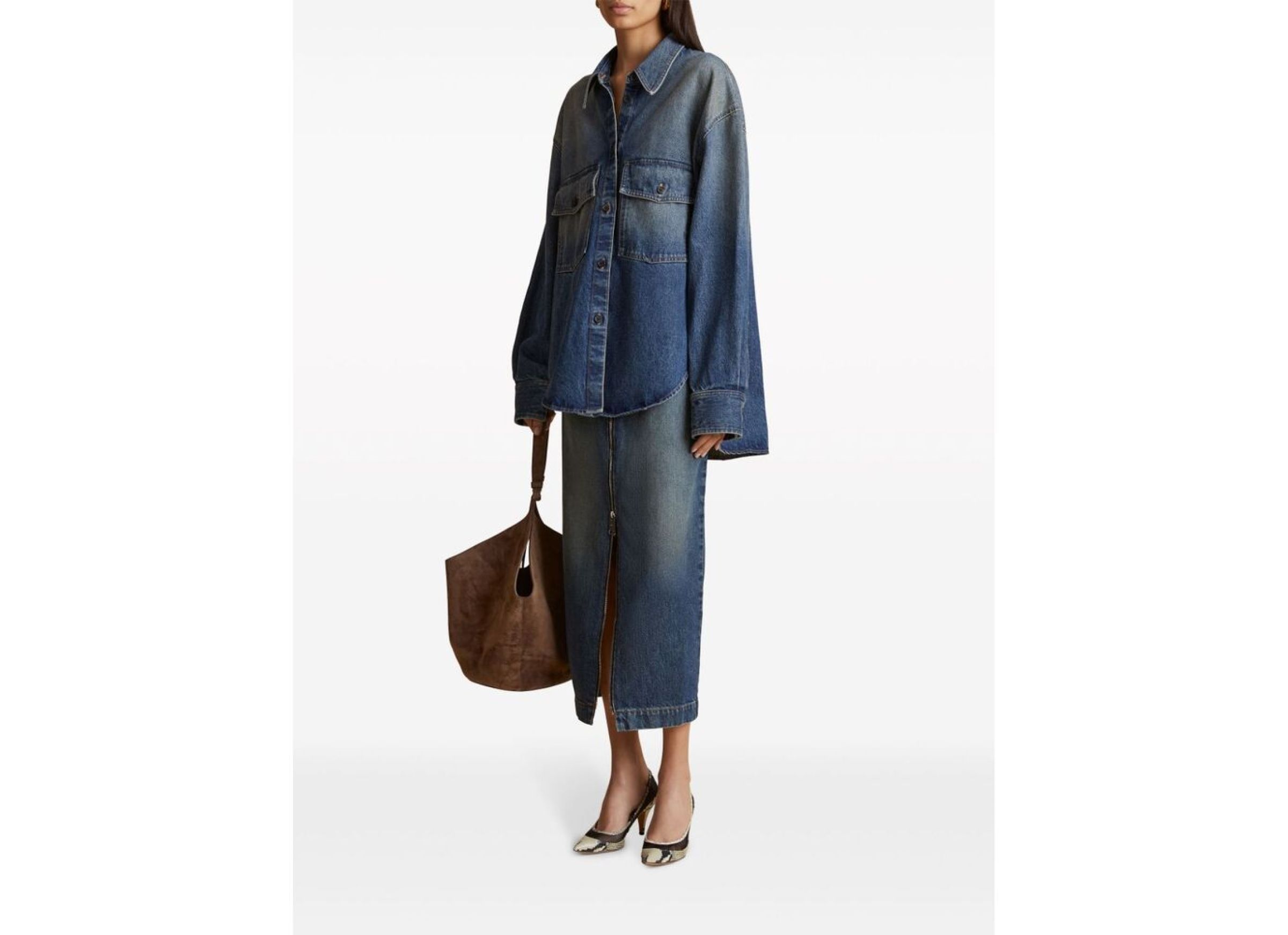 Shop Khaite The Mahmet Denim Shirt In Blue