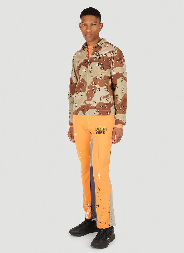 Gallery Dept. Flared Paint-splatter Track Pants In Orange