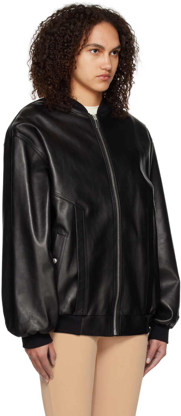 Magda Butrym Zip-up Sheepskin Bomber Jacket In Black