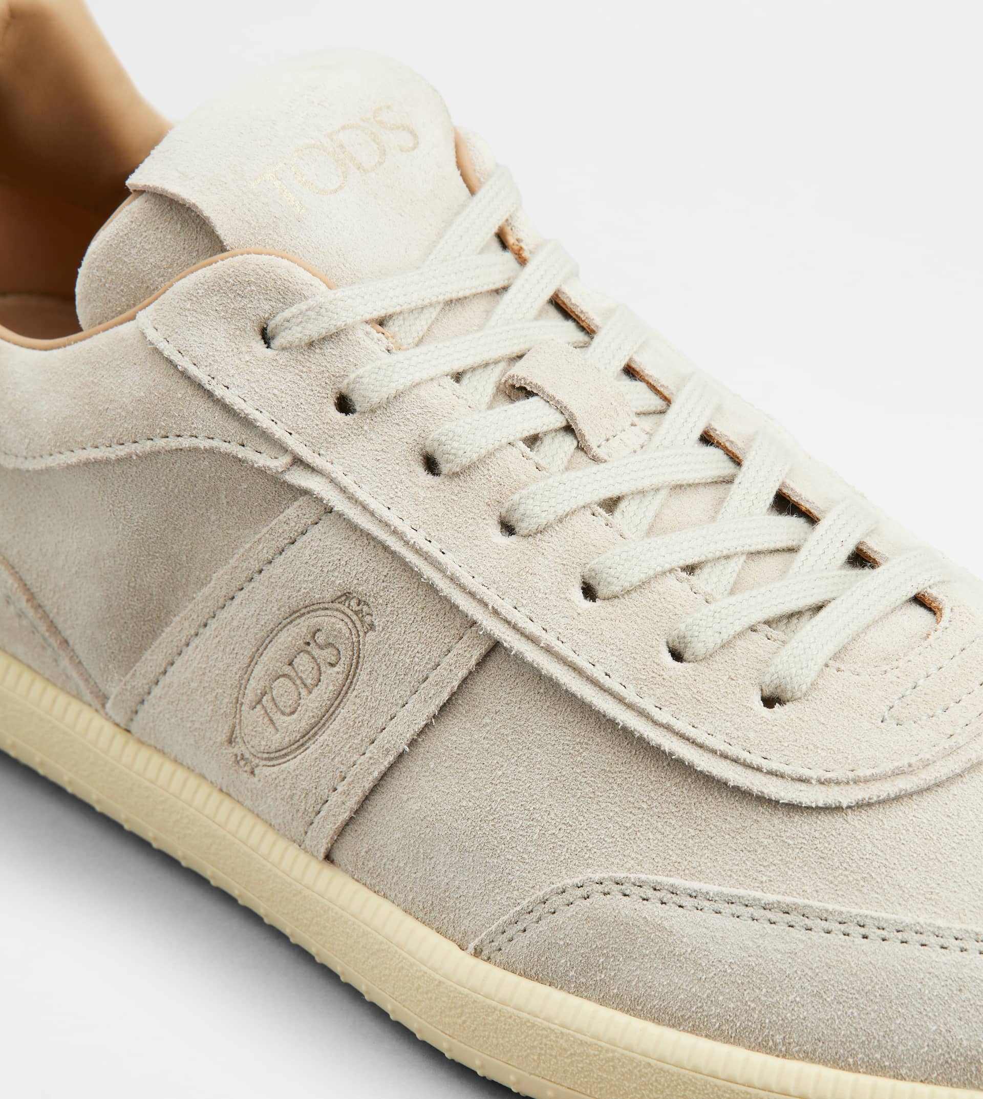 Tod's Suede Low-top Sneakers In Nude