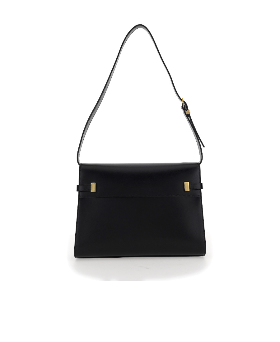 Saint Laurent Manhattan Leather Shoulder Bag In Black