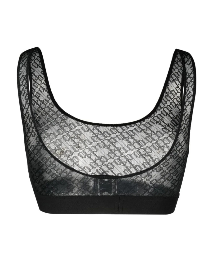 Palm Angels Lace Bralette With Stretch And Racerback In Black