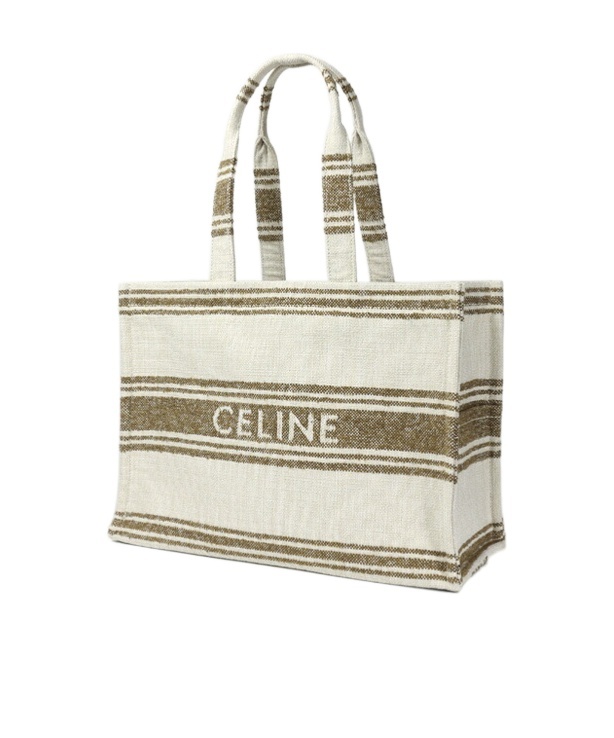 Celine Logo Tote Bag In White