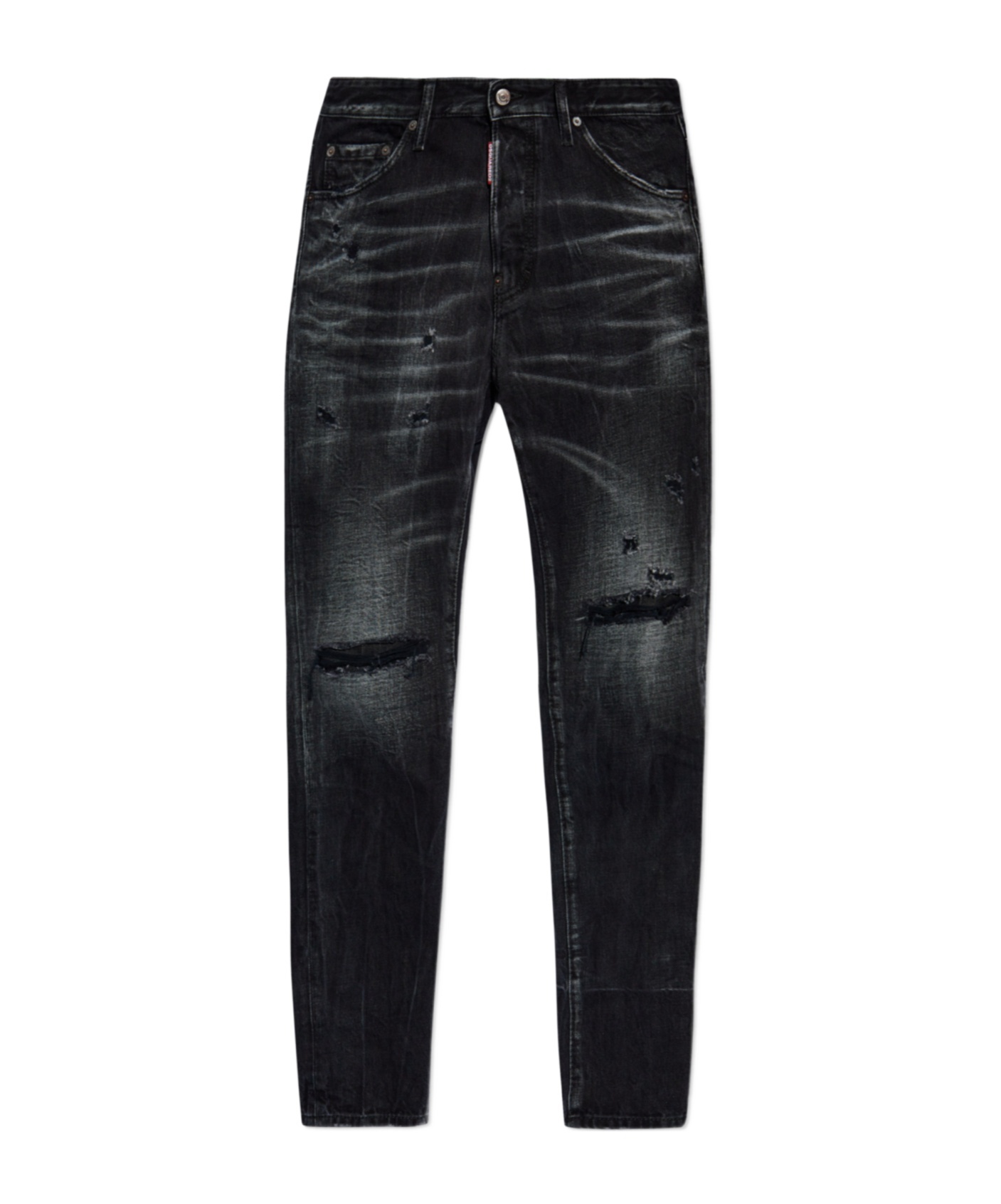 Shop Dsquared2 Distressed Skinny Jeans In Black