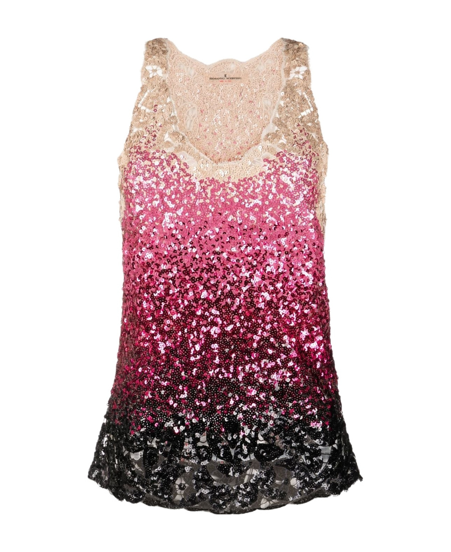 Ermanno Scervino Sequin Embellished Tank Top In Pink