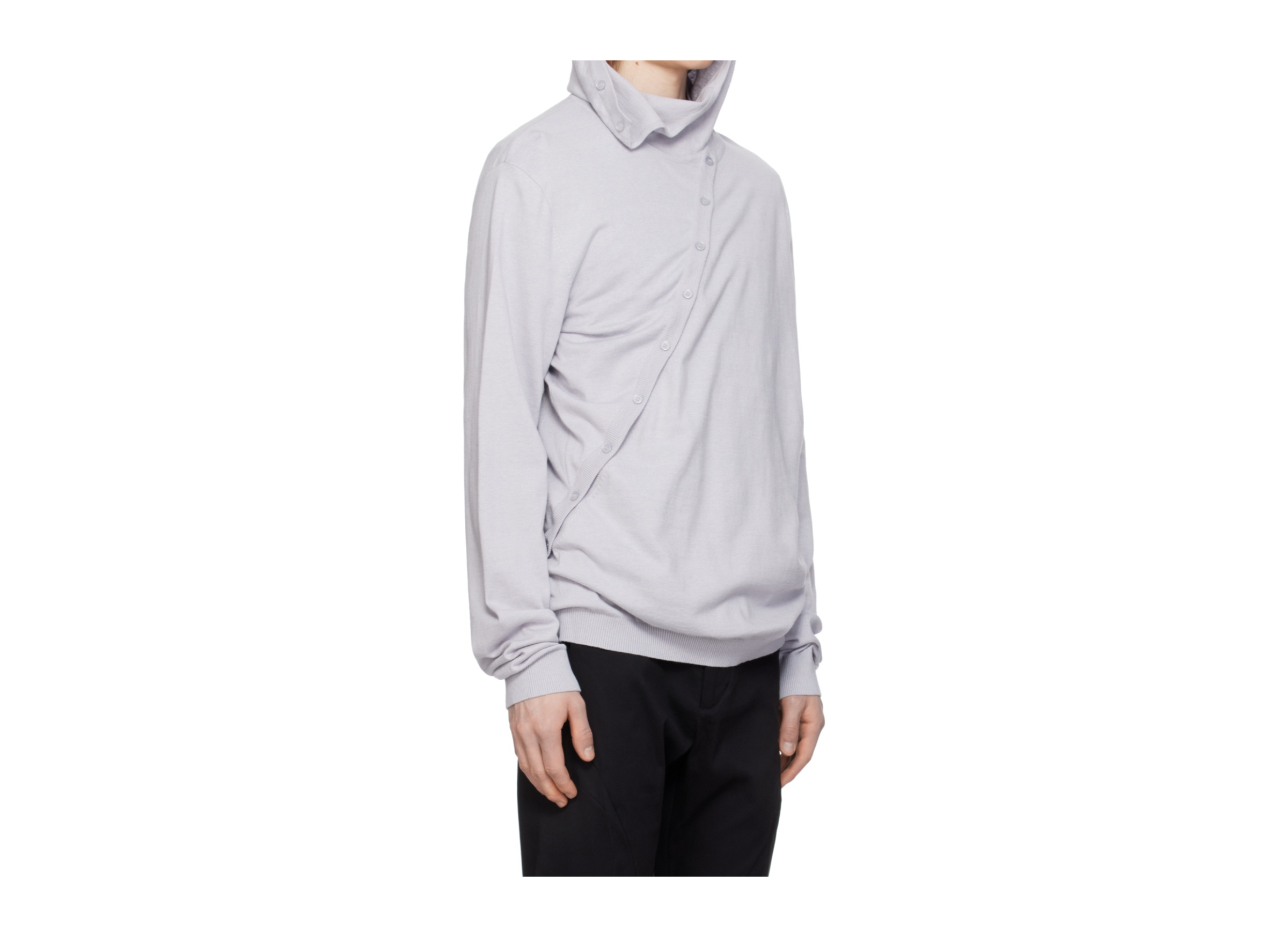 Post Archive Faction (paf) Gray 8.0 Knit Center Hoodie In Gray