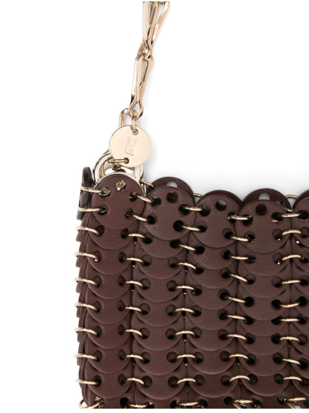 Rabanne 1969 Nano Shoulder Bag In Brown