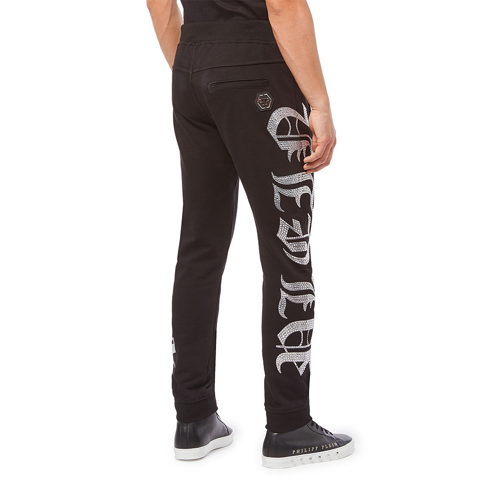 Philipp Plein Printed Drawstring Sweatpants In Black