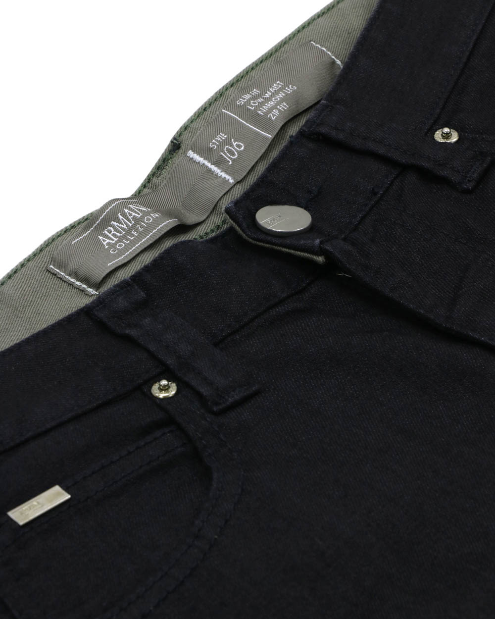 Armani Collezioni Logo Jeans In Black