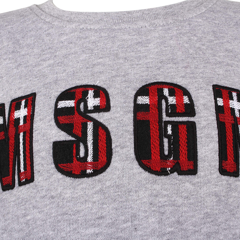 Msgm Logo Sweater In Gray
