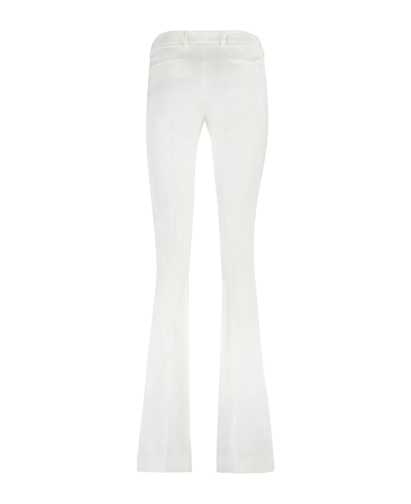 Pt01 Elsa Viscose Flared Trousers In White