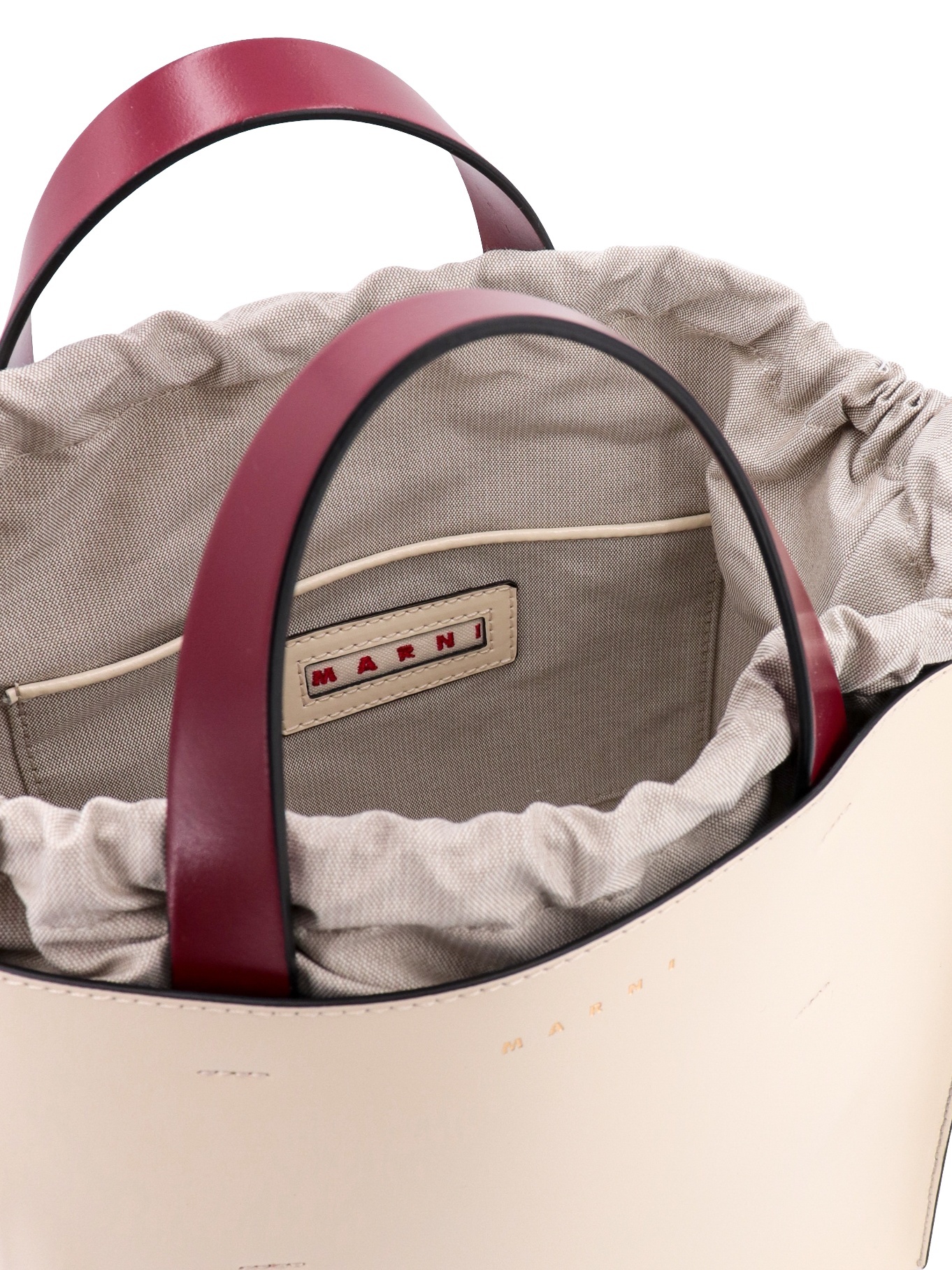 Shop Marni Museo Colour-block Leather Tote In Nude
