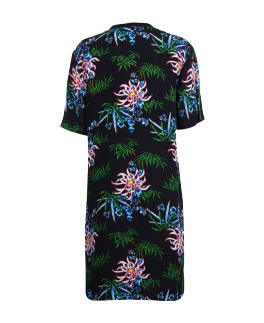 Kenzo Tiger-embroidered T-shirt Dress In Black