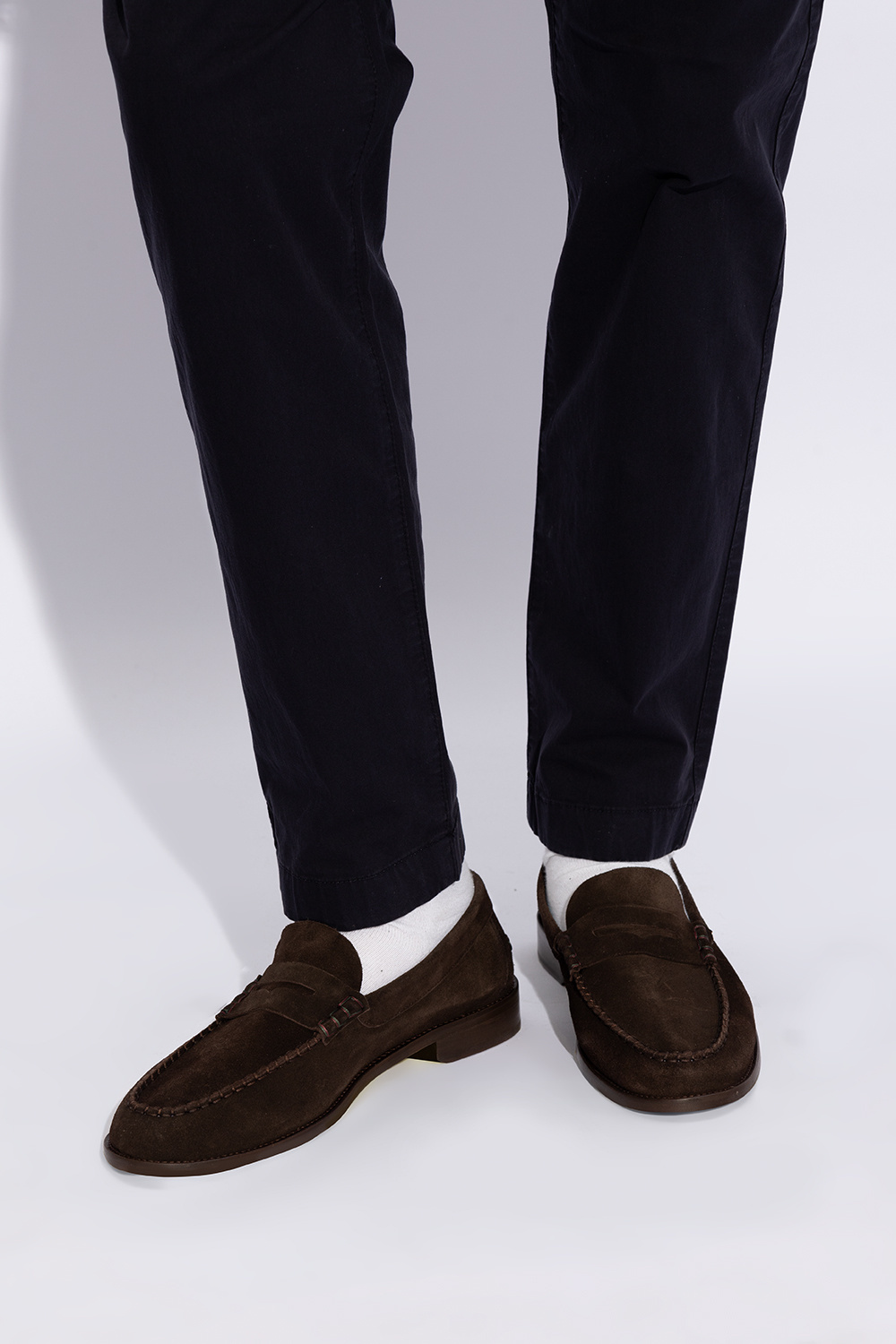 Paul Smith Penny-slot Suede Loafers In Black