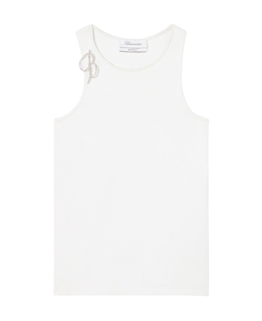 Blumarine Rib Vest In White