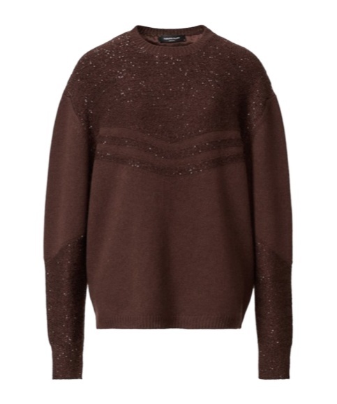 Fabiana Filippi Sequin-embellished Chevron Sweater In Brown