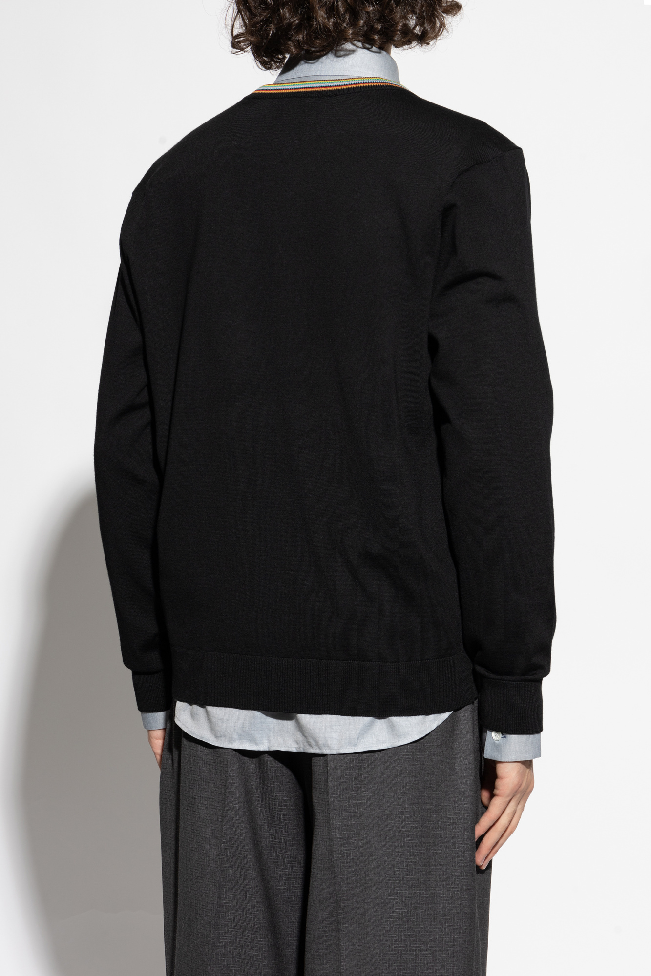 Paul Smith Signature Stripe Cardigan In Black