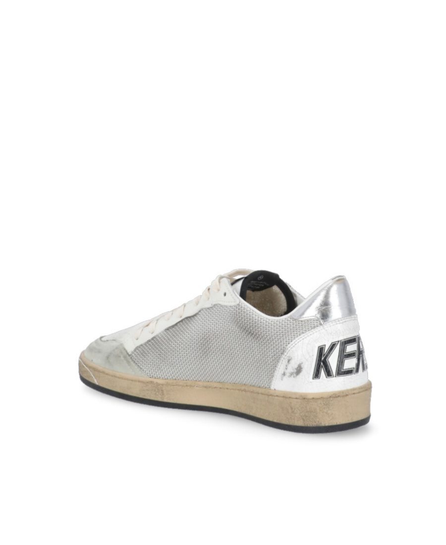 Golden Goose "ball Star" Net Upper Suede Star Laminated Heel Crack Spur Sneakers Shoes In Gray