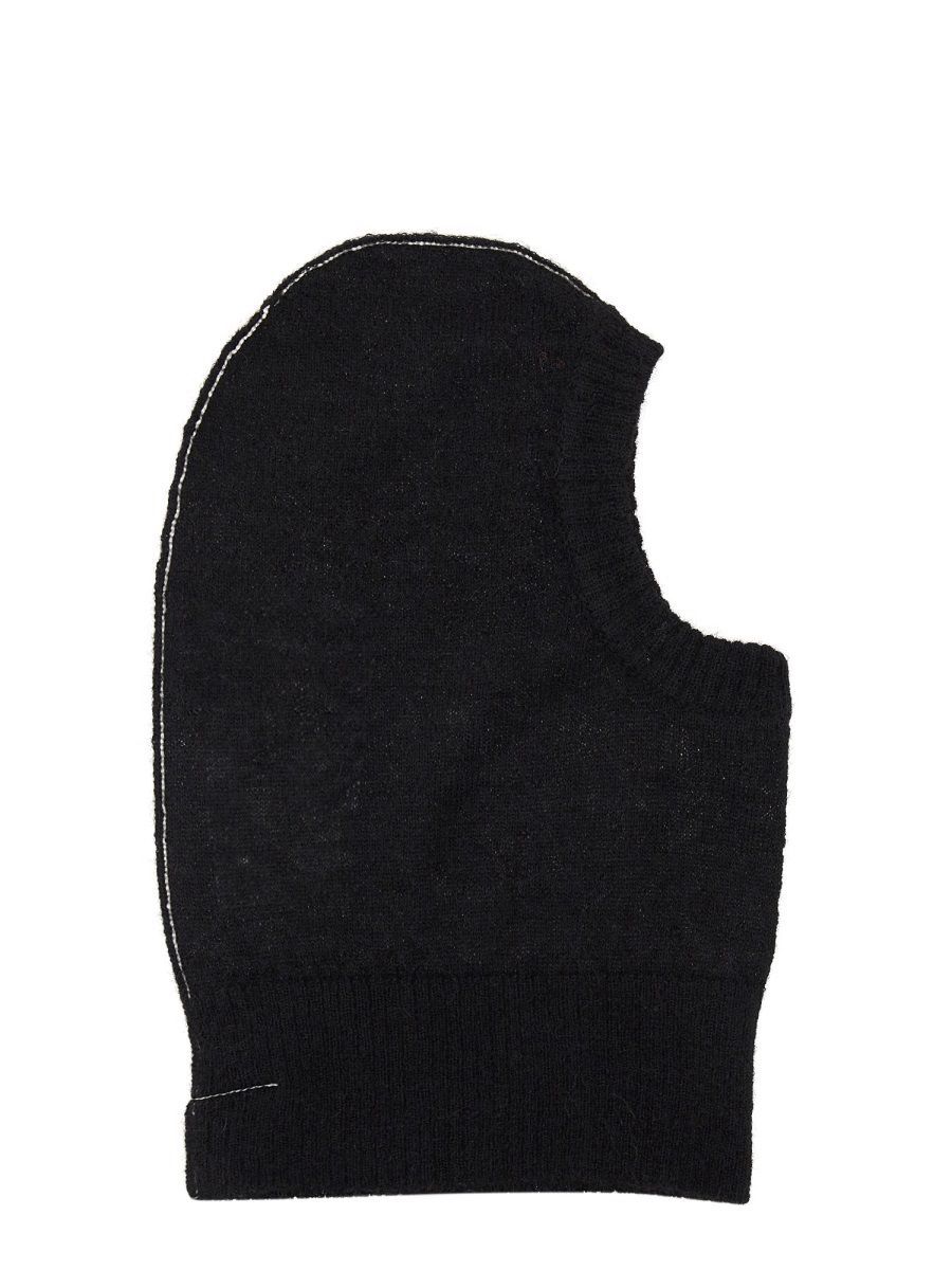 Mm6 Maison Margiela Logo Balaclava Beanie Hat In Black
