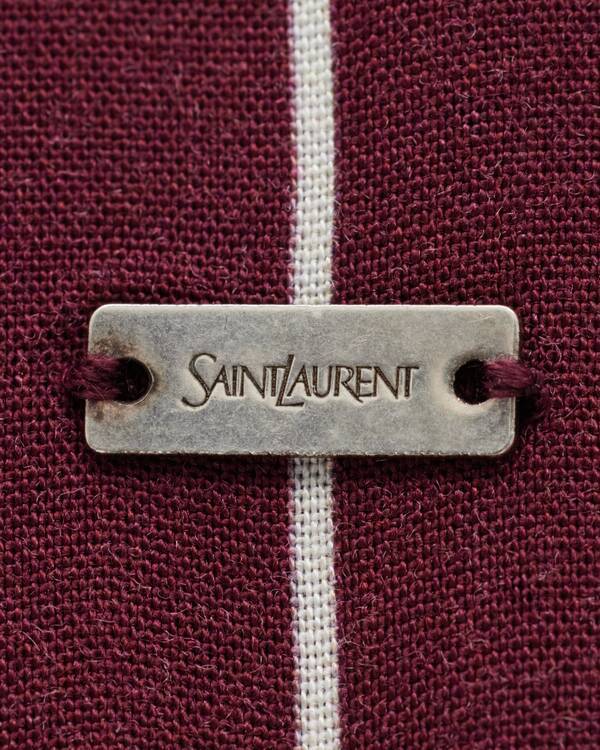 SAINT LAURENT STRIPED LAVALLIÈRE IN VISCOSE