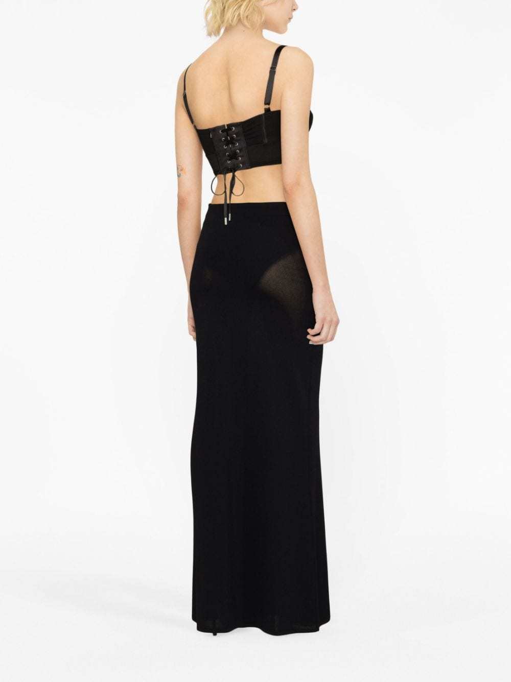 Jean Paul Gaultier Conical Corset Cropped Top In Black