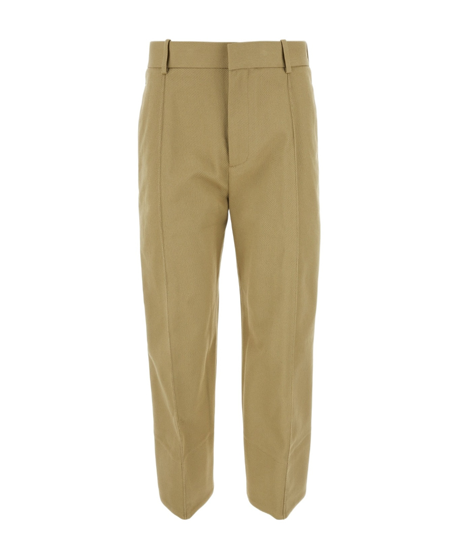 Bottega Veneta Cotton Twill Straight Pants In Green