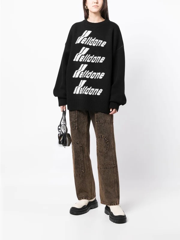 We11 Done Logo-embroidered Jumper In Black