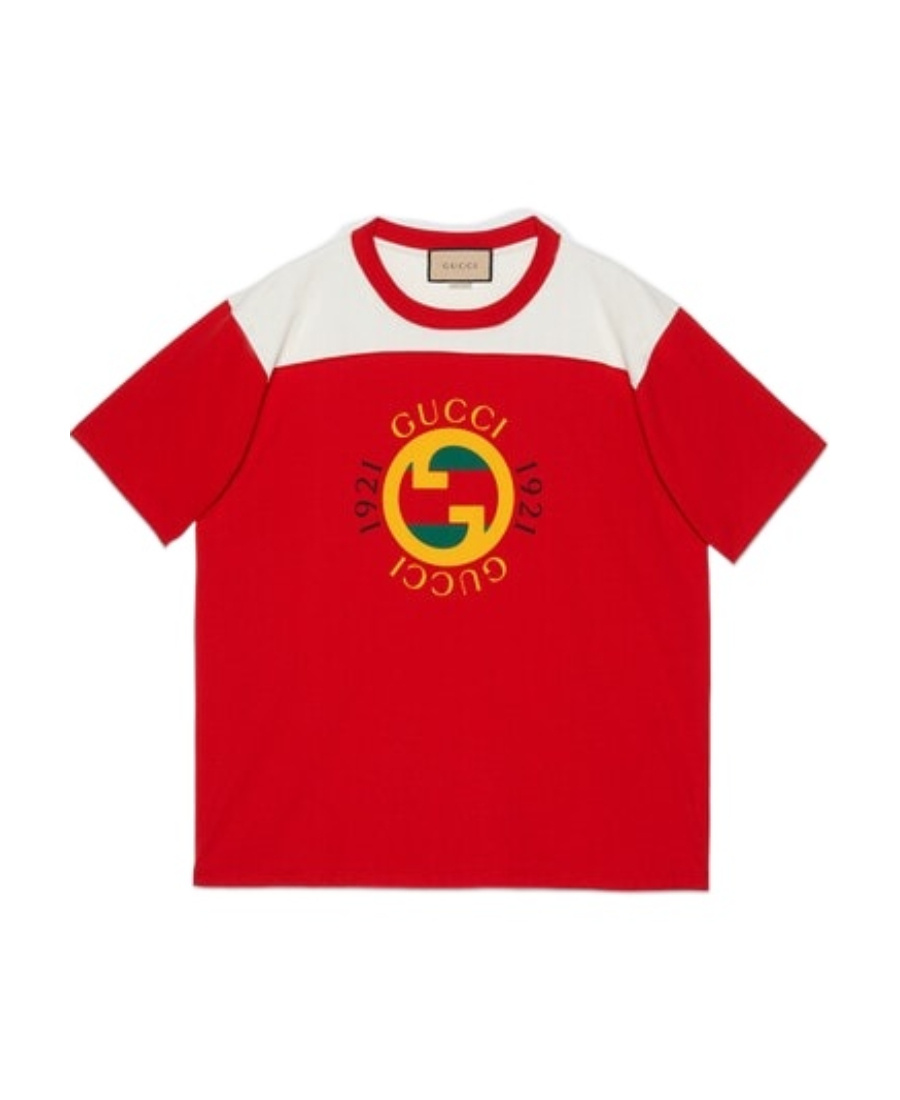 Gucci Interlocking G Logo-print Cotton T-shirt In Red