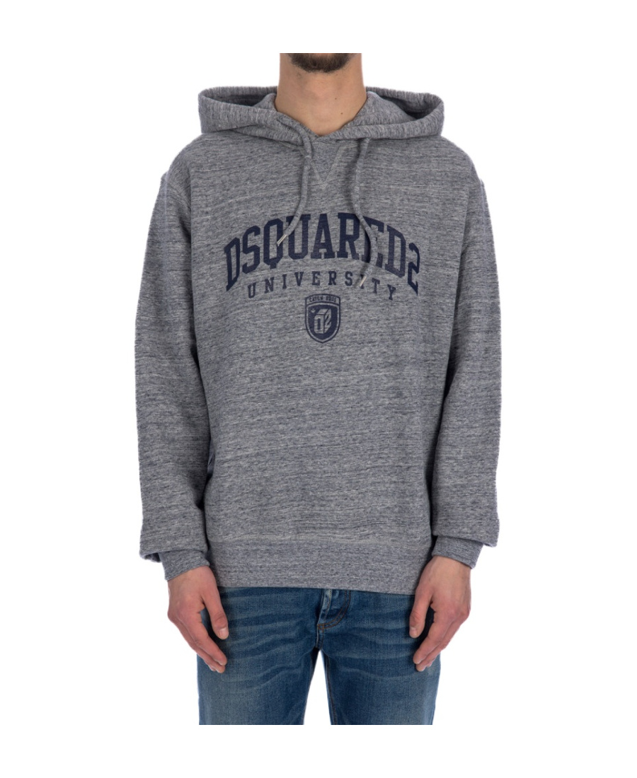 Dsquared2 Cool Fit Melange Grey Hoodie In Gray