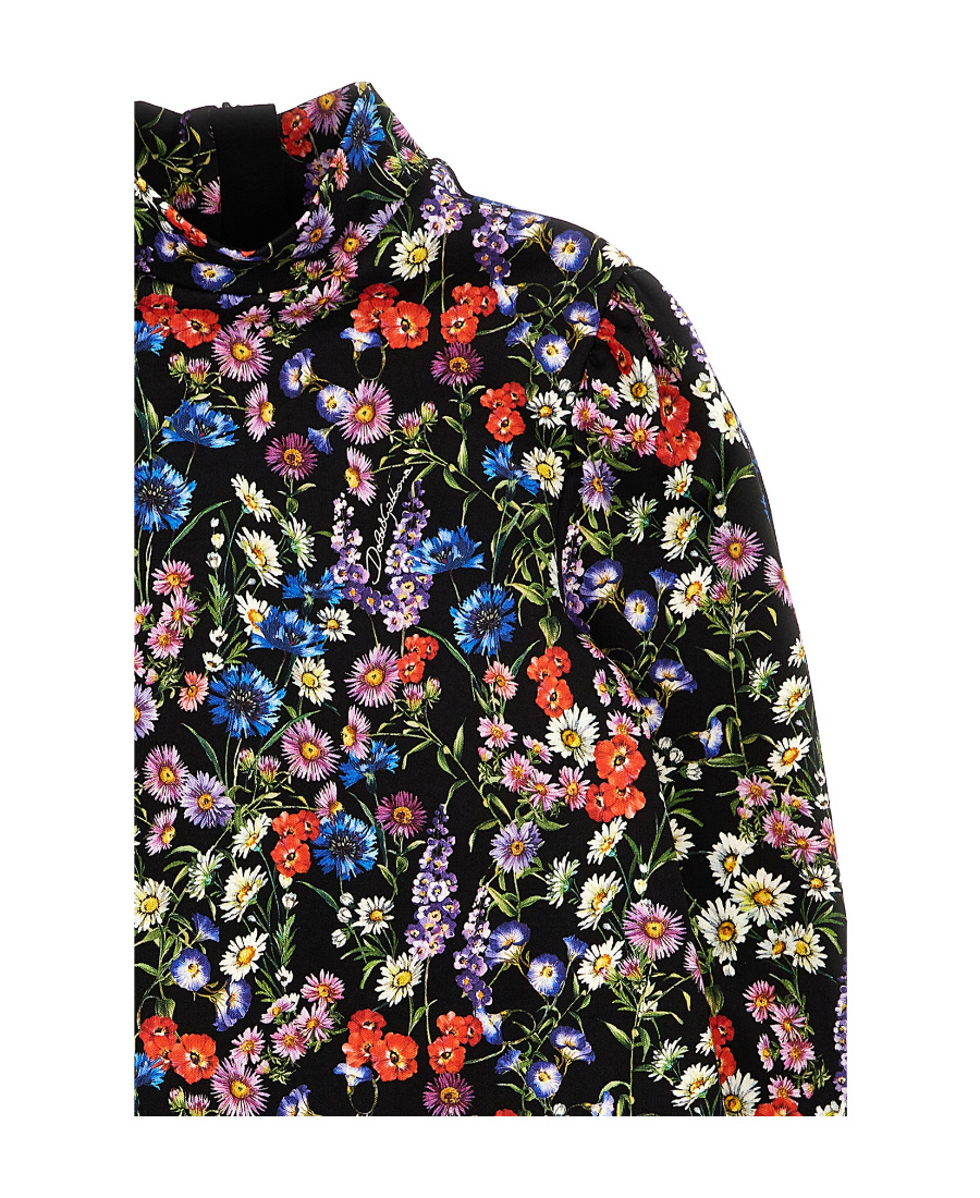 Dolce & Gabbana Fiori Di Campo Dress In Black