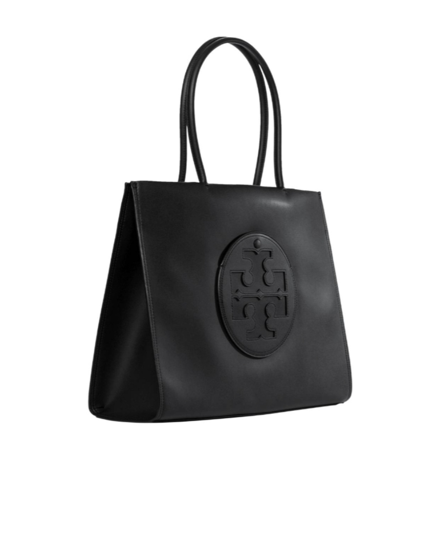 Tory Burch Ella Tote Bag In Black Leather In Black