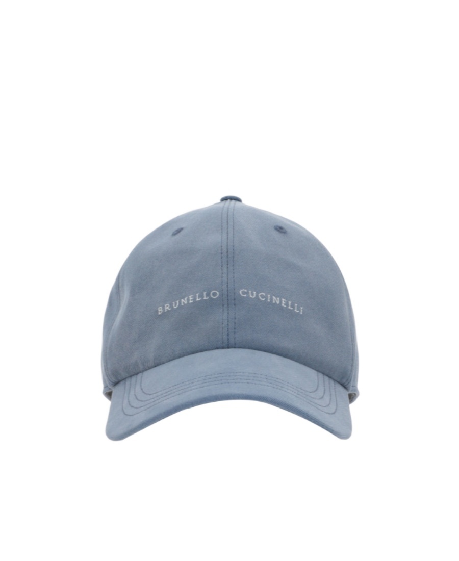 Brunello Cucinelli Logo-print Cap In Blue