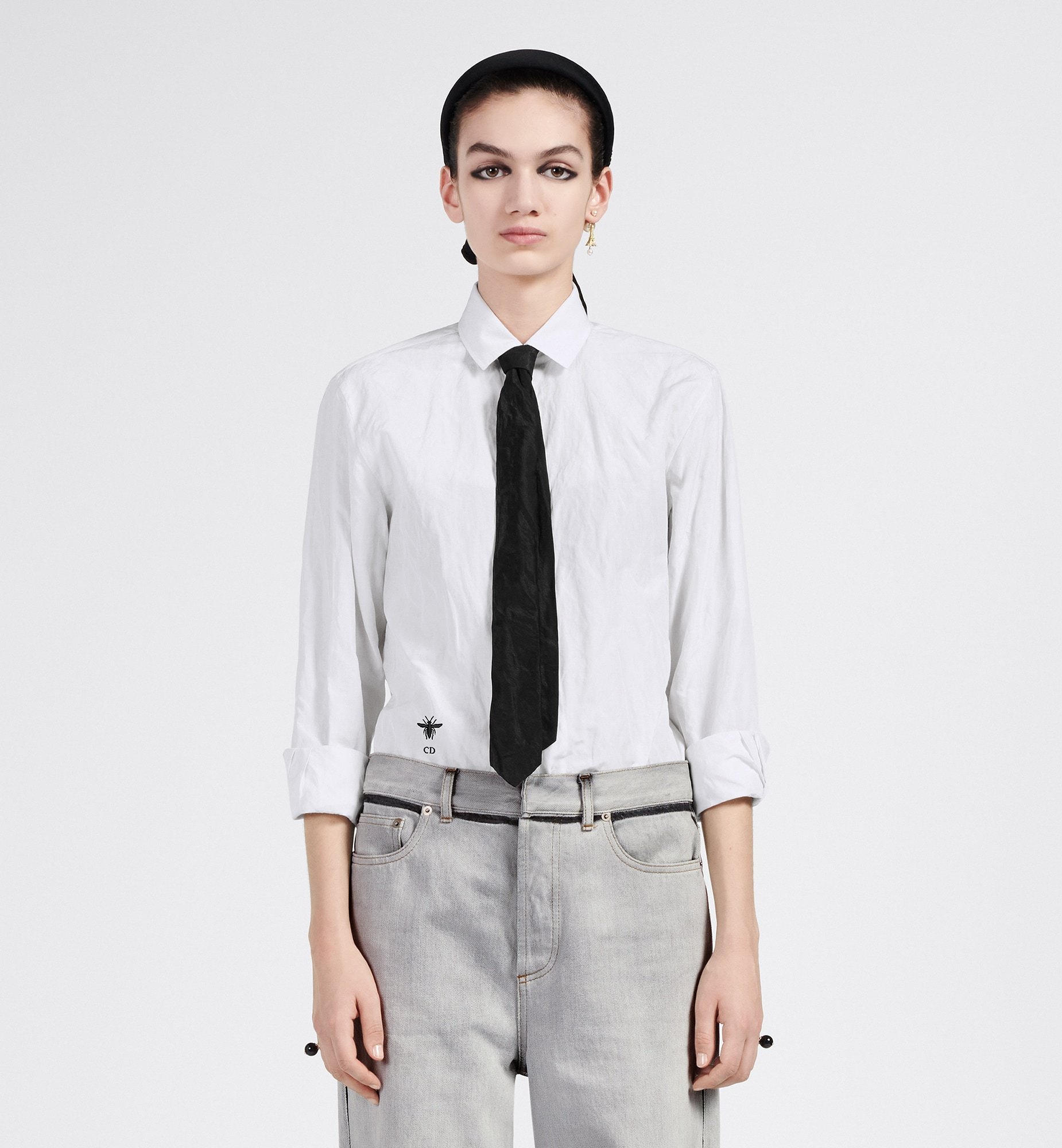 Dior Wrinkled Tie In Black