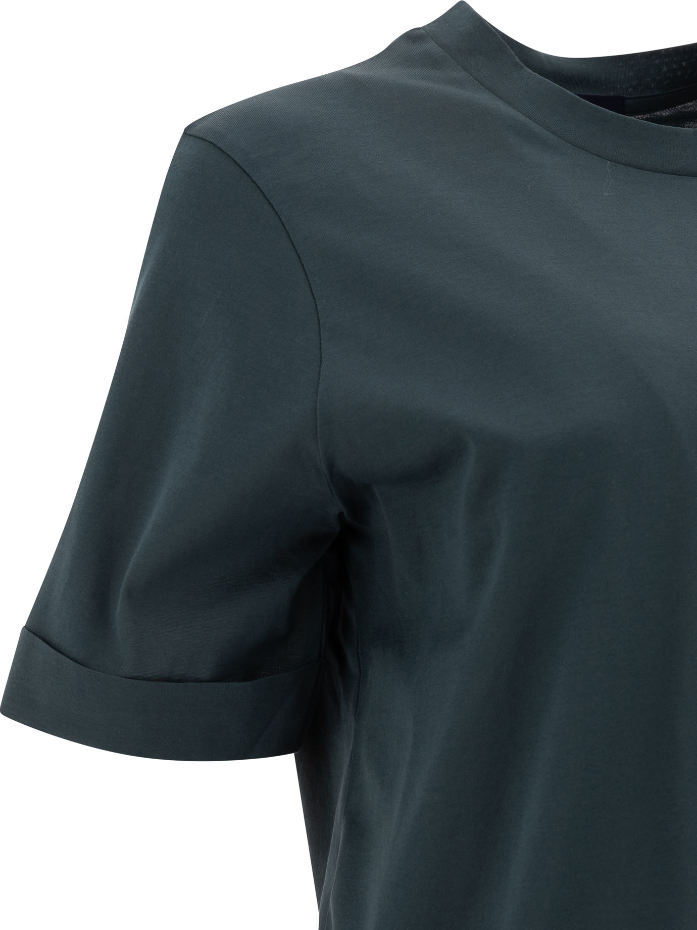 Soeur Crew Neck Plain Design Short Sleeves In Green