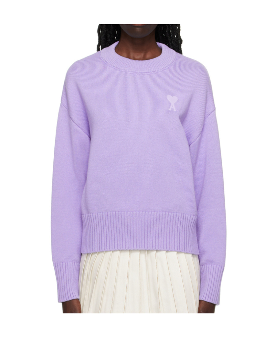 Ami Alexandre Mattiussi Ssense Exclusive Purple Ami De Cœur Sweater In Purple
